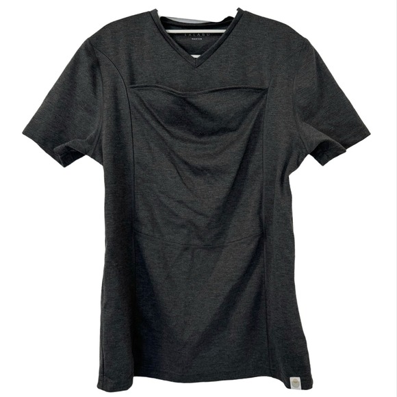 LALABU Mens The Soothe Shirt V-Neck Dad & Baby M Charcoal Gray - Picture 1 of 6